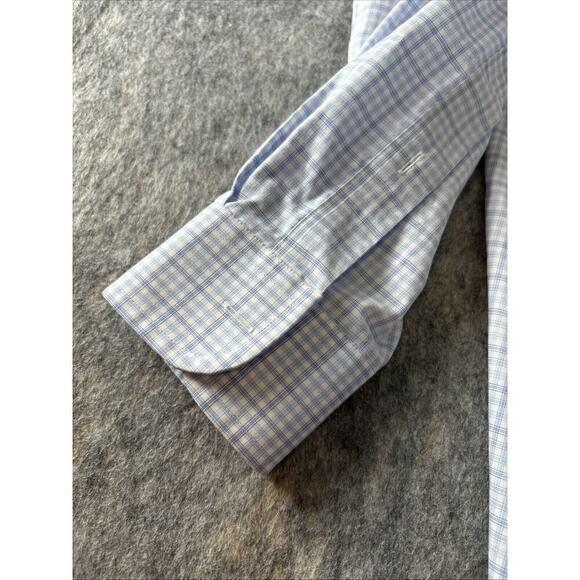 Joseph A Bank Traveler MenSize 15.5-35 Dress Shirt Long Sleeve Button Down Blue - Picture 8 of 9